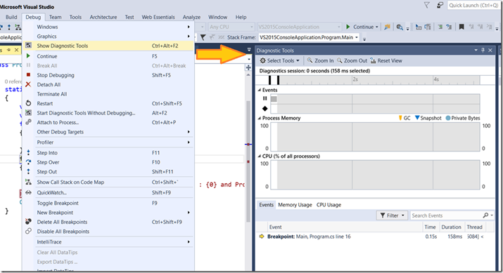 Show Diagnostic Tools option